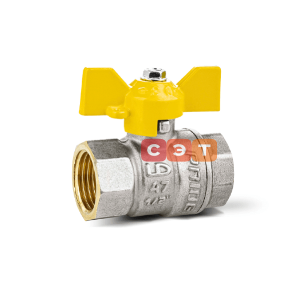 Кран шаровый газовый ВР-ВР (бабочка) 3/4"  LD Pride