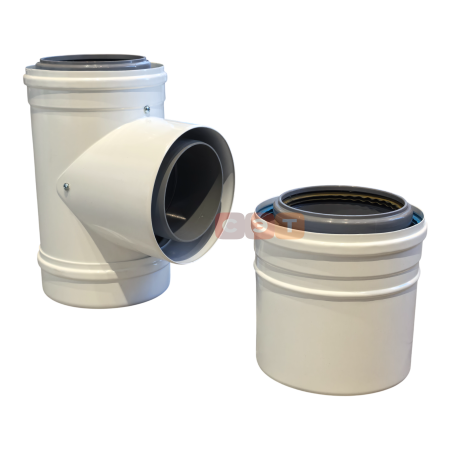 Горизонтальный коаксиальный дымоход 110/150мм (DY881)