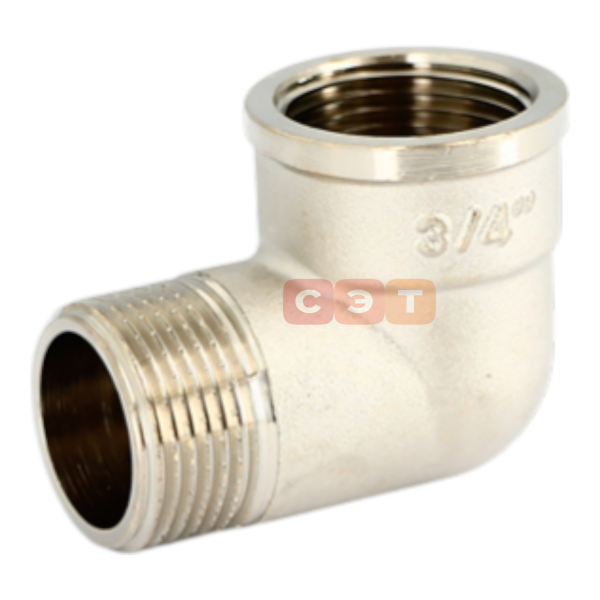 Угол ВР-НР латунный (никелированный) Uni-Fitt (КИТАЙ) 1"
