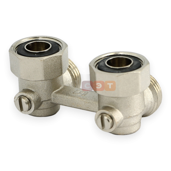 Узел угловой НВ со встроенными вентилями 3/4" х 3/4" ЕК Uni-Fitt