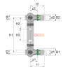 Планка для 2 водорозеток SkinPress 16x2-1/2- H150 (латунь) COMAP