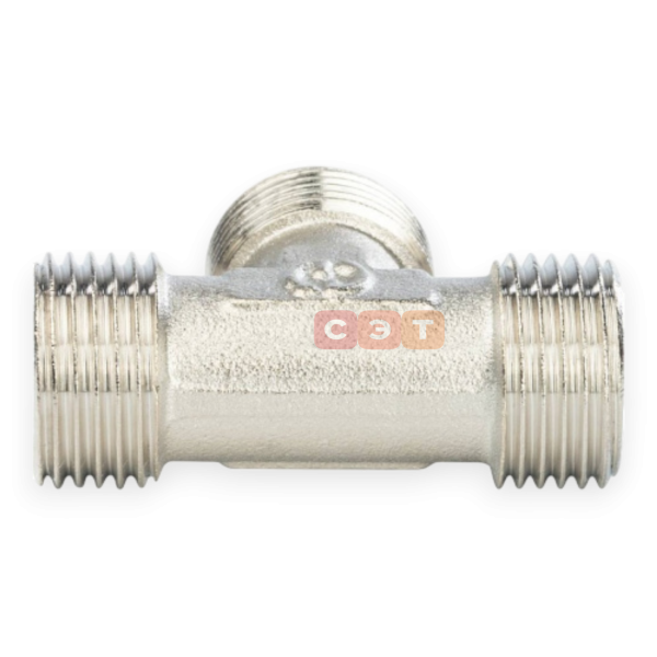 Тройник НР-НР-НР латунный (никелированный)  3/4" General Fittings