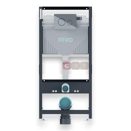 Монтажный модуль RIVO Set A для унитаза с кнопкой Touch Neo Хром глянцевый