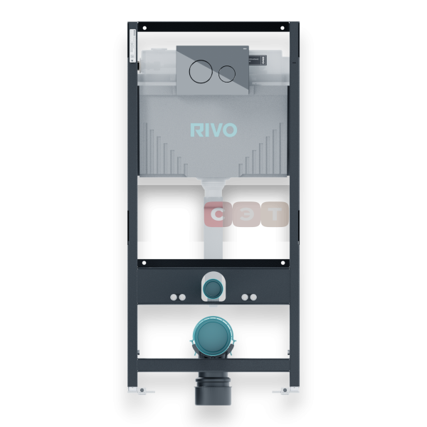 Монтажный модуль RIVO Set A для унитаза с кнопкой Touch Neo Хром глянцевый