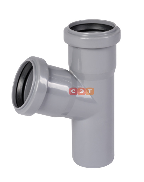 Тройник косой раструбный 67*  50 / 50  HTEA ( серый )