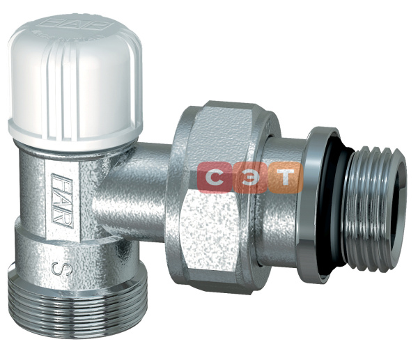 Угловой запорный вентиль М24х19  1/2" EPDM 