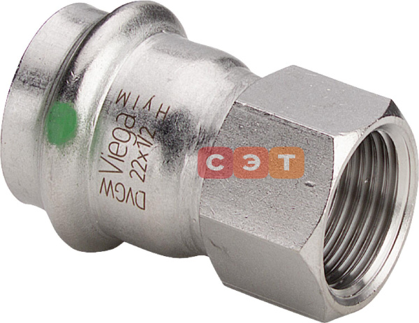 Муфта с ВР  22 х   1/2" нержавеющая сталь (Sanpress Inox) серия 2312