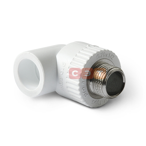 Угол белый с НР полипропиленовый   25 х 3/4"  Pro Aqua