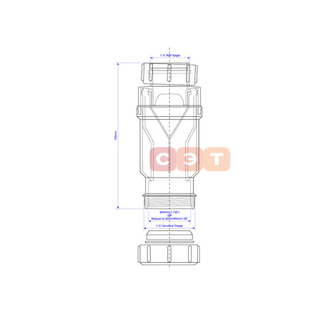 Сифон 11/2-40 компактный с обратным клапаном 