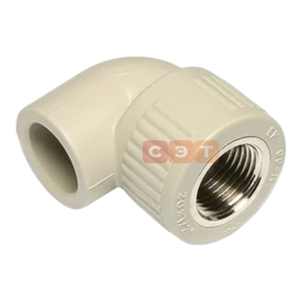 Угол с ВР полипропиленовый серый  Ekoplastik 25x1/2"