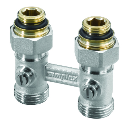 Узел нижнего подключения Standard Line E1/50 прямой, 1/2x3/4" c ниппелями 1/2"