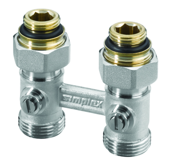 Узел нижнего подключения Standard Line E1/50 прямой, 1/2x3/4" c ниппелями 1/2"