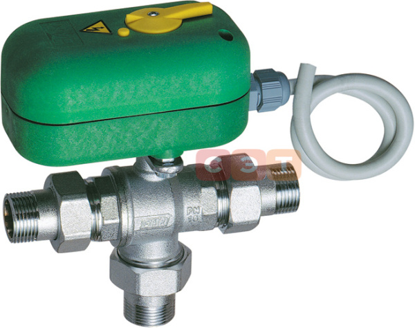 3-х ход. зон. шар. кран с серв. и ручн. деблок. 220 В, 1" НР