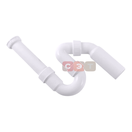 Сифон трубный для моек пластиковый (G 1"1/2х DN50, отвод под 45°) (Viega)