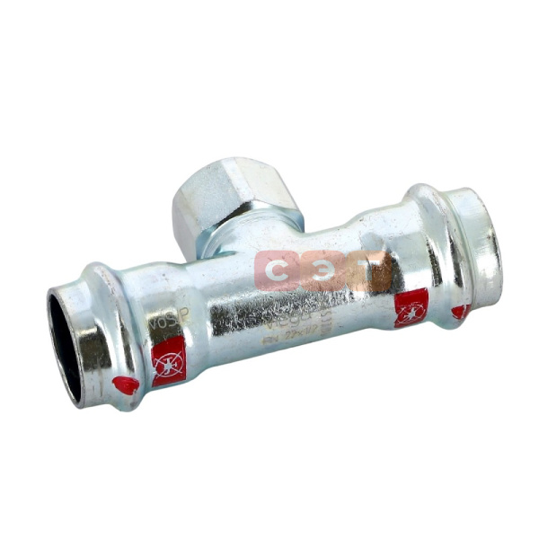 Тройник с ВР  22х1/2"х22 оцинкованная сталь (Prestabo) серия 1117.2