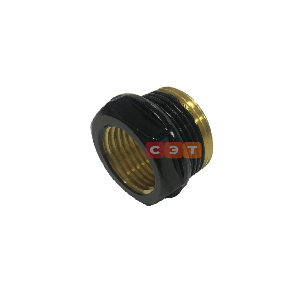 Переходник черный Ral9005 Нр 3/4' - Вр 1/2'
