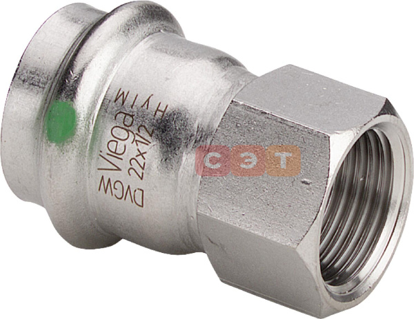 Муфта с ВР  22 х 1" нержавеющая сталь (Sanpress Inox) серия 2312