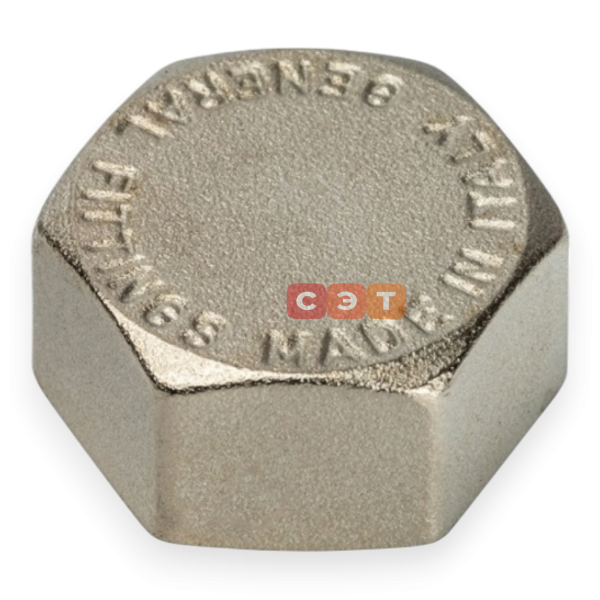 Заглушка ВР латунная (никелированная) 1" 1/4 General Fittings