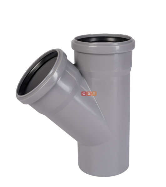 Тройник косой  раструбный 45* 110 /110 (СЕРАЯ)
