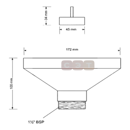 Воронка сифона овальная для разрыва струи McAlpine