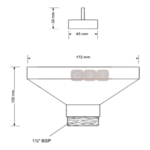 Воронка сифона овальная для разрыва струи McAlpine