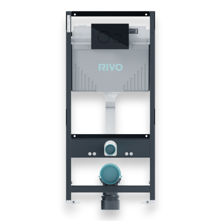 Монтажный модуль RIVO Set A для унитаза с кнопкой Touch Neo Черный глянцевый