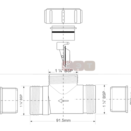 Клапан обратный 32 мм компрес.