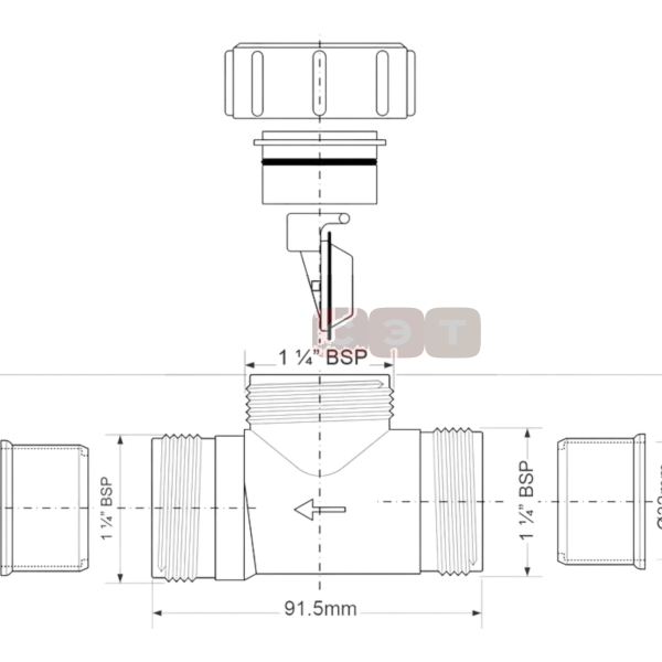 Клапан обратный 32 мм компрес.
