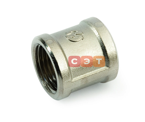 Муфта ВР-ВР латунная (никелированная) 2" General Fittings