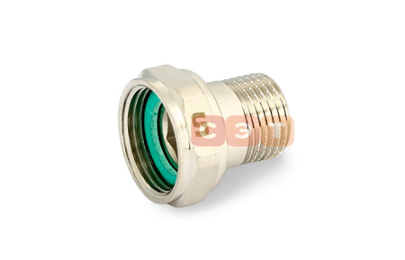 Соединение с накидной гайкой НВ 1/2" x 3/4" с плоской прокладкой никелированное UF (Китай)