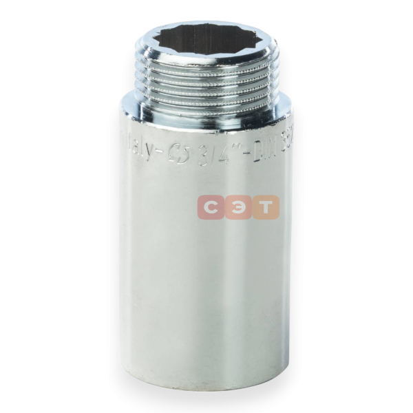 Удлинительная гайка усиленная латунная (хромированная)  3/4" х 50 General Fittings