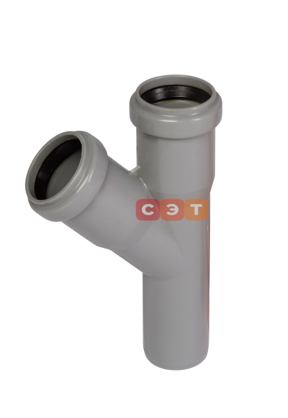 Тройник косой  раструбный 45*  32 / 32  HTEA ( серый )