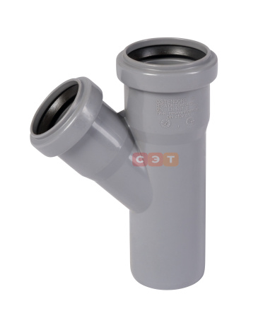 Тройник косой  раструбный 45*  50 / 40 (СЕРАЯ)