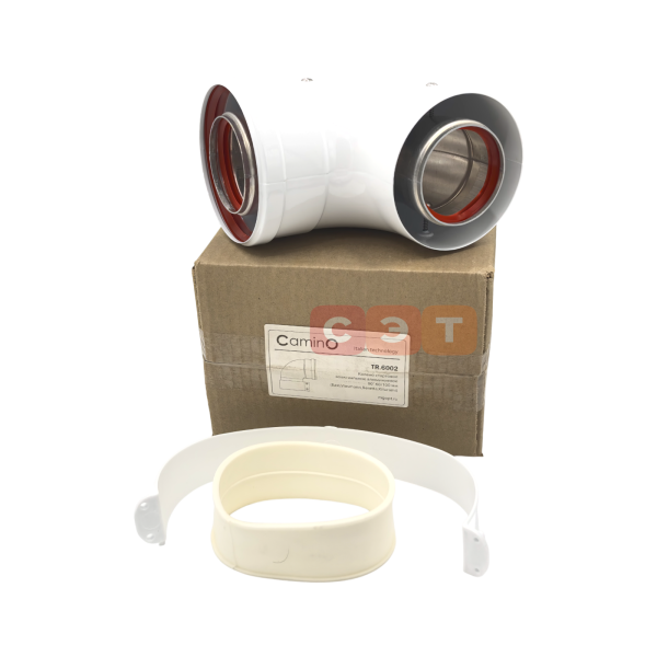 Колено коаксиальное стартовое (хомут) Ø 60/100 мм