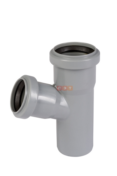 Тройник косой раструбный 67*  50 / 40  HTEA ( серый )
