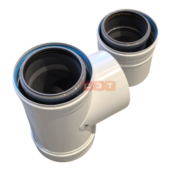 Горизонтальный коаксиальный дымоход 110/150мм (DY881)