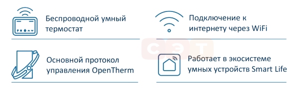Комнатный беспроводной термостат BAXI Smart Link с Wi-Fi и OpenTherm
