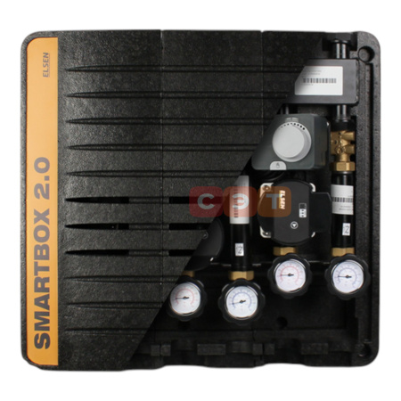 Комбинированная гребенка DN 20 с гидрострелкой 2 контура (с крепежом и теплоизоляцией, Q=2 м³/ч) Elsen