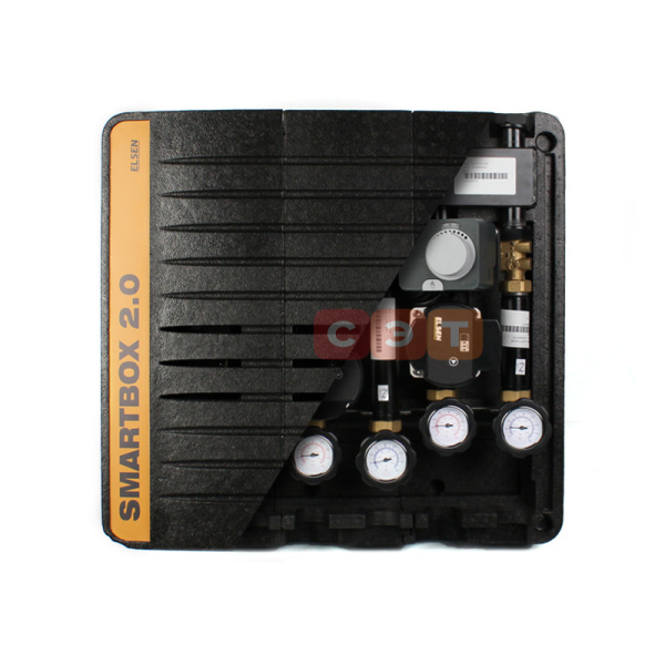 Комбинированная гребенка DN 20 с гидрострелкой 3 контура (с крепежом и теплоизоляцией, Q=2 м³/ч) Elsen