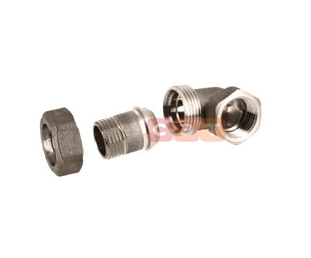 Американка угловая (БЕЗ прокладки) НР-ВР латунная (никелированная)  3/4" General Fittings