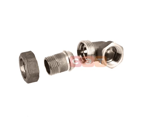 Американка угловая (БЕЗ прокладки) НР-ВР латунная (никелированная) 1" General Fittings
