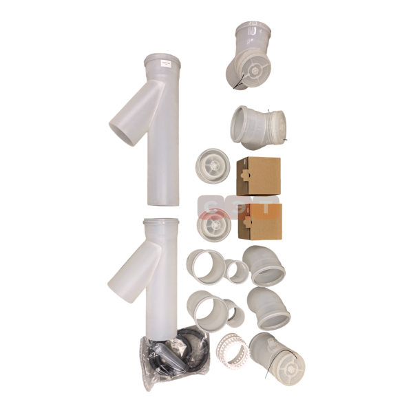 Дымоотв. комплект c заслонкой полипропиленовый для 2-х котлов диам. 160 мм, HT  