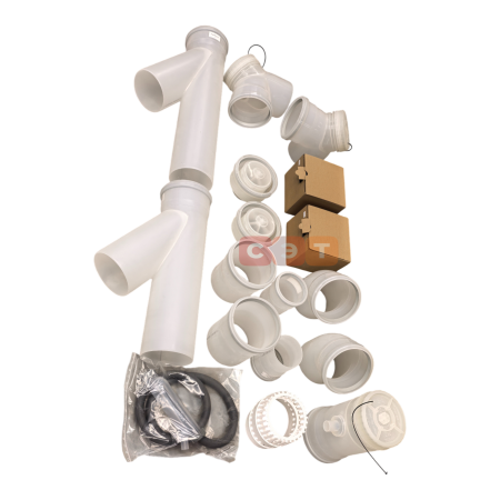 Дымоотв. комплект c заслонкой полипропиленовый для 2-х котлов диам. 160 мм, HT  