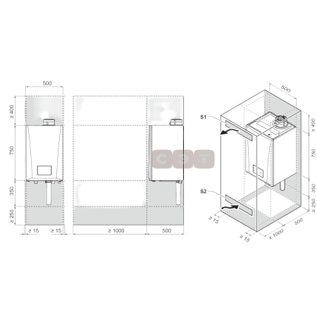 Котел настенный конденсационный De Dietrich AMC PRO EVO  65 (панель Diematic Evolution)