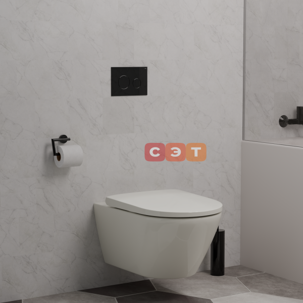 Монтажный модуль RIVO Set A для унитаза с кнопкой Touch Neo Черный глянцевый
