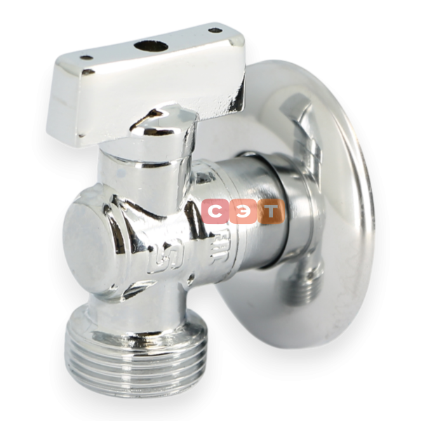 Кран шаровой НН 1/2" х 3/4" для подключения стиральных / посудомоечных машин, хромUF (Китай)
