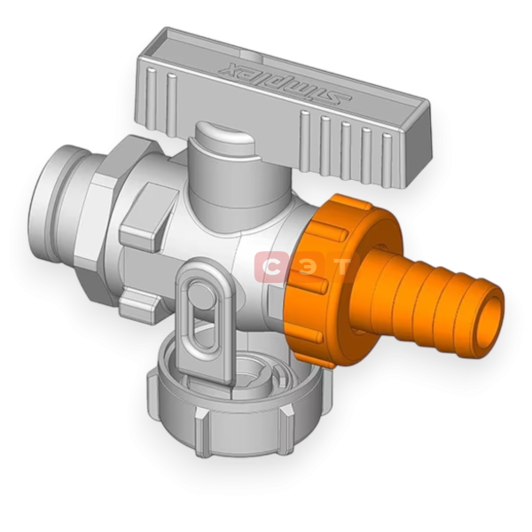 Штуцер пластиковый для кранов шаровых KFE Exclusive c EPDM O-ring, 3/4" ВР