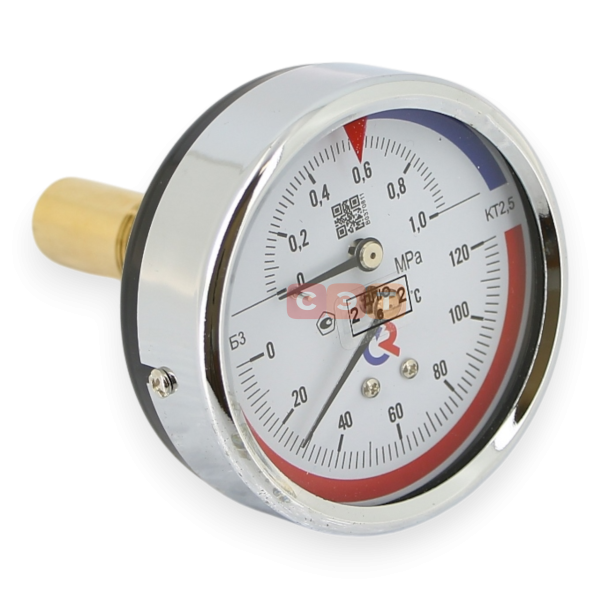 Термоманометр ТМТБ-31Т.1(0-120С)(0-1,0MPa)G1/2.2,5, (сзади), L-46мм,