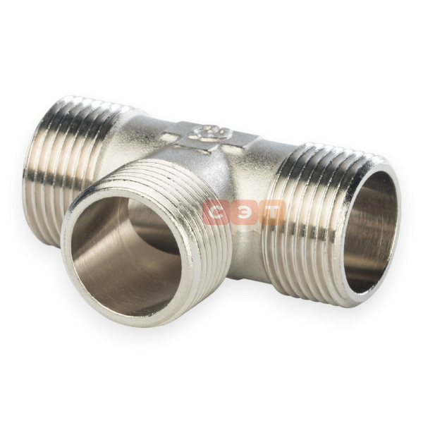 Тройник НР-НР-НР латунный (никелированный)  1/2" General Fittings