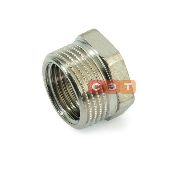 Футорка ВР-НР латунная (никелированная) 1" 1/2 - 1" 1/4 General Fittings